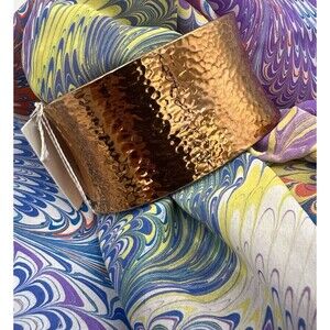 Calvin Klein Dawn Rose Gold-Tone Stainless Steel Hammered Cuff Bracelet NWT